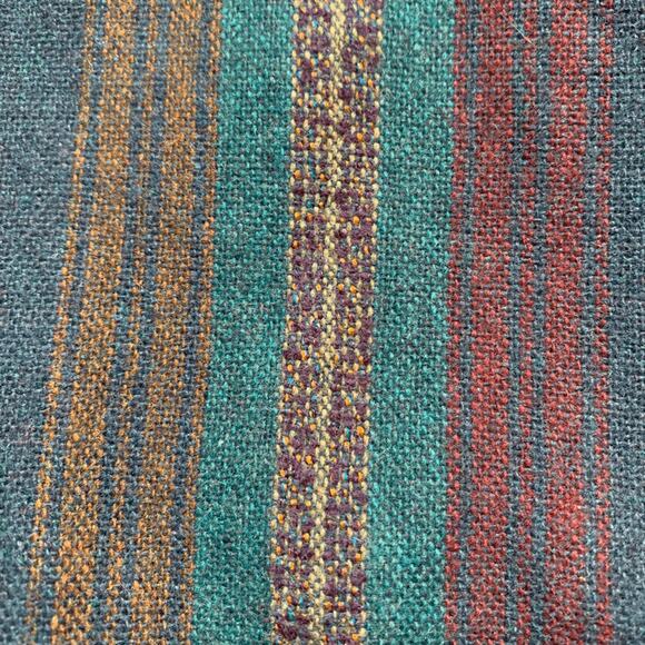 Vintage 70s Striped Blue Multicolor Midi Skirt Fashion Conspiracy Button Front - Picture 9 of 12